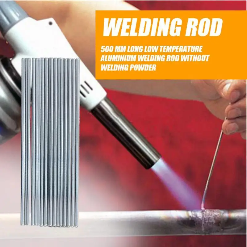 10Pcs 500mm Low Temperature Aluminum Welding Rod Electrodes Welding Sticks Soldering Tools