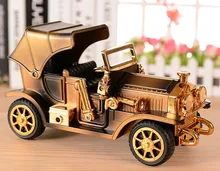 1PC Retro Vintage Car Music Box Dynamic Simulation of Automobile Plastic Ornaments Classical Music Box KN 034