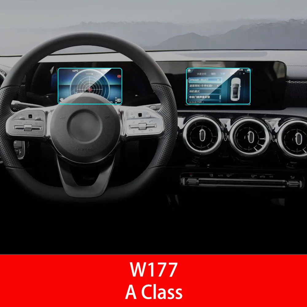 Автомобильный gps навигационный экран протектор для Mercedes W246 W176 W177 C117 X156 A B GLA CLA Класс Автомобильный экран защитная пленка аксессуары - Название цвета: W177 A Class