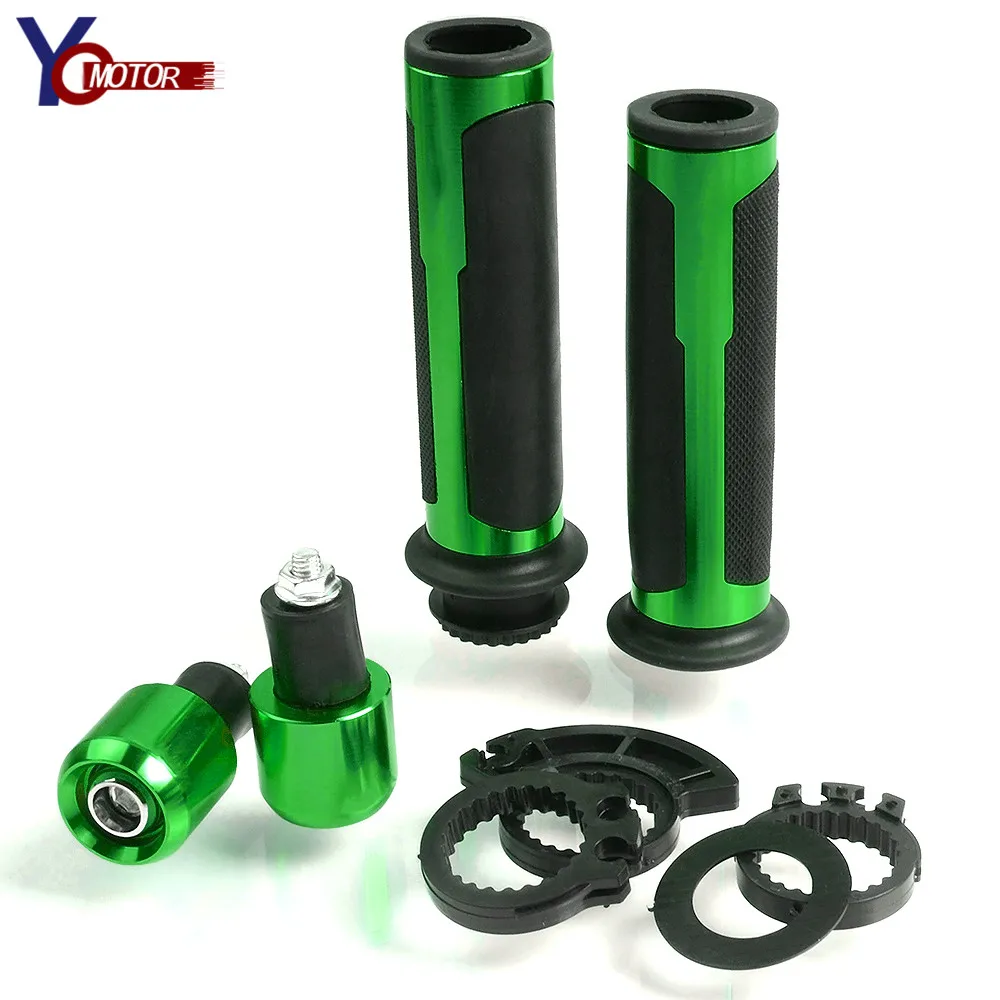 Для HONDA CBR 600 F2, F3, F4, F4i Monster400/600/900/1100 M400 Универсальный ручки Ручная ручка, рукоятка наконечники для ручки управления мотоциклом мотоцикл - Цвет: Green With LOGO