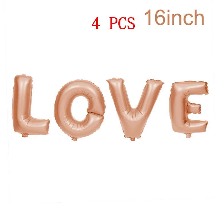 FENGRISE 1pc Giant Love Balloons Rose Gold Letter Ballon Wedding Party Decoration Valentines Day Gift Supplies Bride Foil Baloon шары воздушные воздушные шары - Цвет: Rose Gold Love