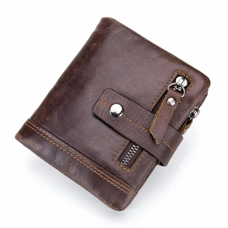 Мужской короткий кошелек из натуральной кожи, мужской деловой клатч для кредитных карт, кожаный держатель для карт, короткий кошелек