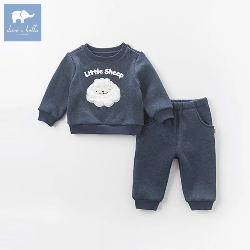 

DBZ6302 dave bella autumn winter infant boys clothing sets sheep printed children suit high toddler outfits Clothing Suits