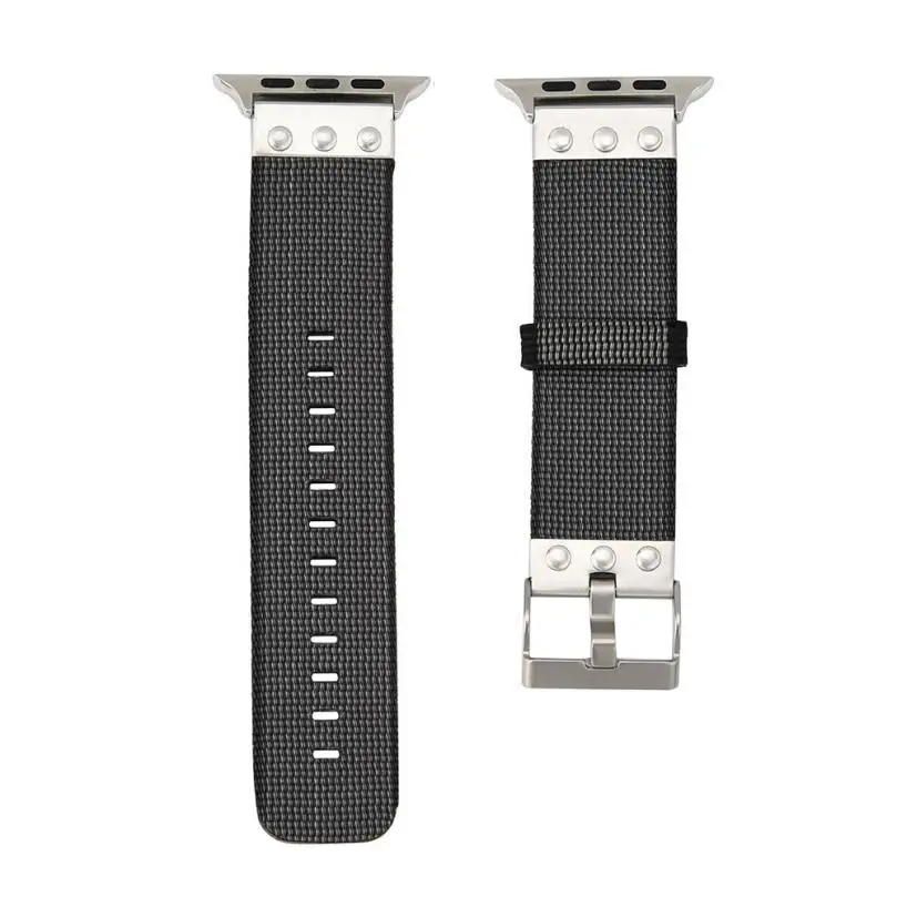 Black Холст часы ремешок для Apple Watch Series 3/2/1 42 мм для Apple Smart часы Mar 7 - Цвет: Black
