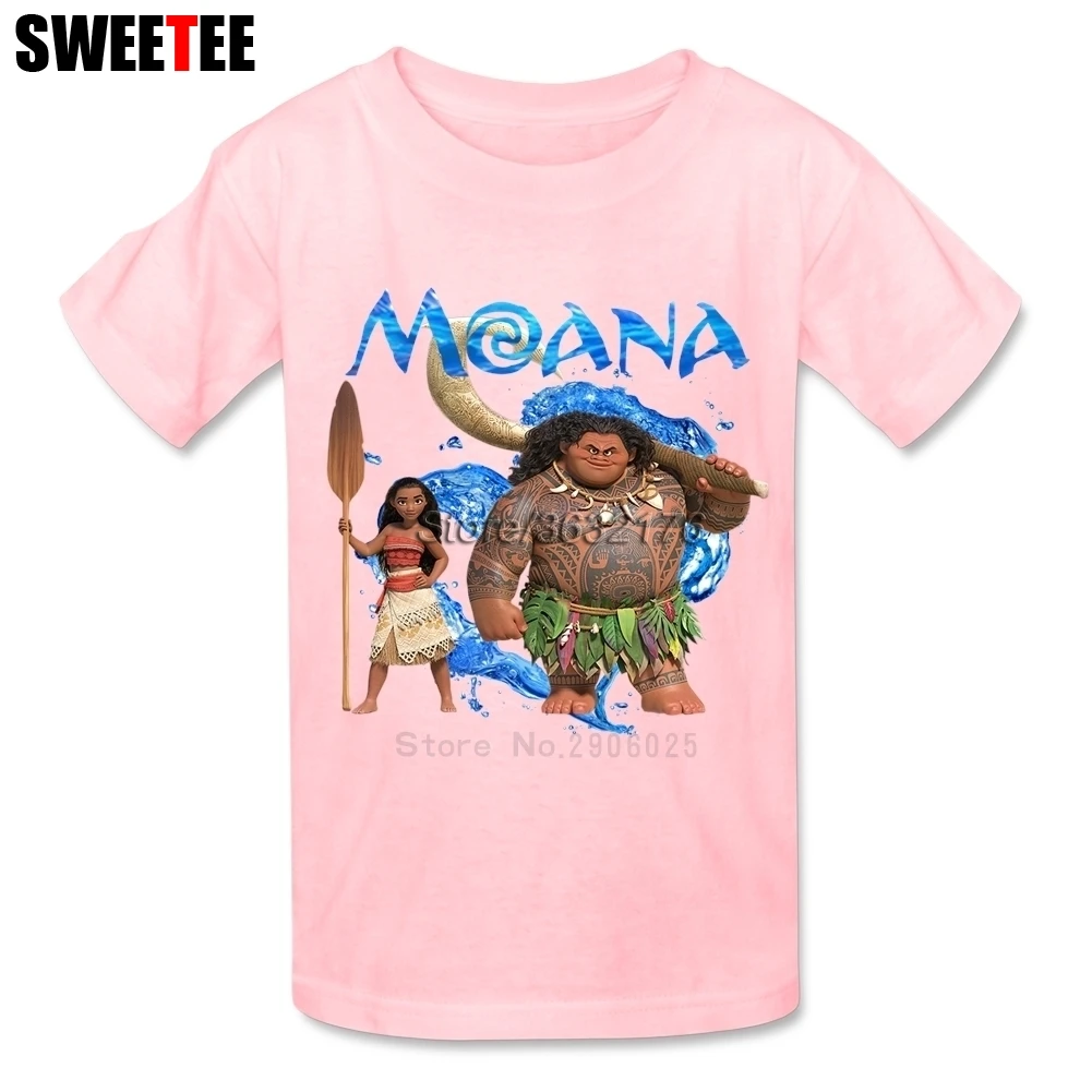 Moana футболка Дети хлопок короткий рукав o Средства ухода за кожей Шеи малыша футболка детская Teeshirt 2018 младенческой индивидуальные футболки