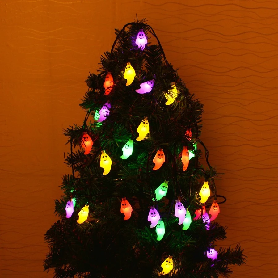 

4M 20Bulbs Led Ghost Halloween String Lights Outdoor String Waterproof Christmas tree Decoration Parties lighting