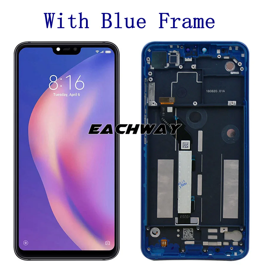 Xiao mi 8 Lite ЖК-дисплей сенсорный экран дигитайзер сборка для Xiao mi 8 Lite lcd 8 Youth 8X mi 8 Lite ЖК-экран Замена - Цвет: With Blue Frame