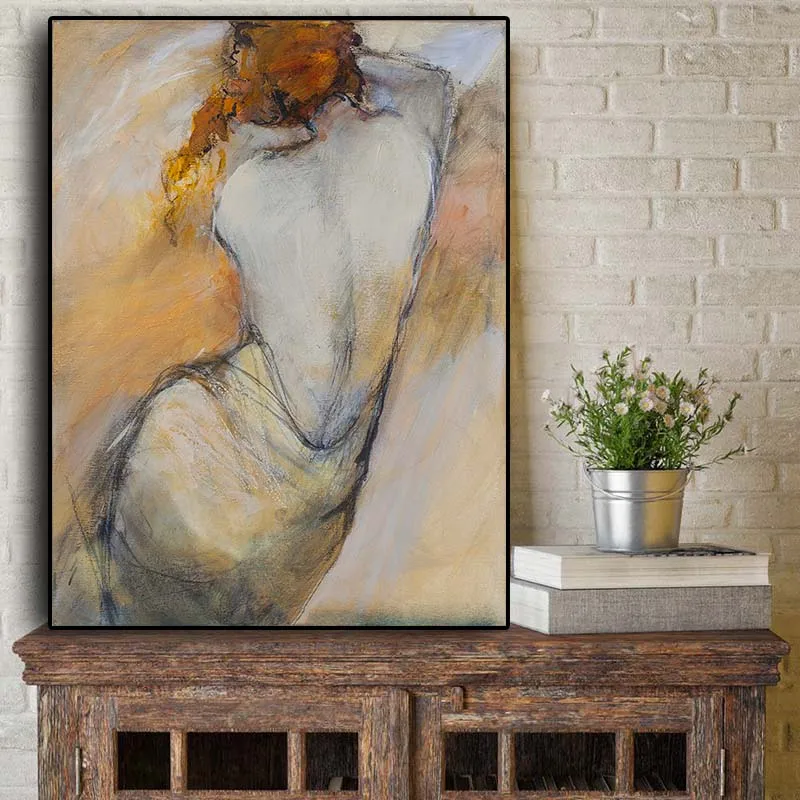 Абстрактная девушка сексуальная обнаженная женщина картина маслом, изображающая фигуру на Постеры-холсты и принты куадро искусство на стене картина для гостиной