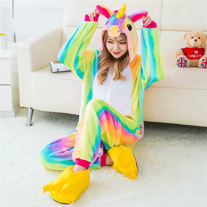 KIGUCOS-Rainbow-And-Star-Colors-Cartoon-Unicorn-Onesies-Cute-Women-Winter-Party-Costumes-Pegasus-Pajamas