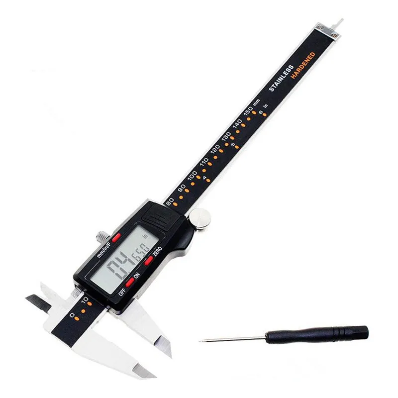 

MM/INCH/F Digital Caliper 6 "150mm Messschieber Accuracy 0.01mm Vernier Caliper Gauge Electronic Measuring Stainless Steel K10