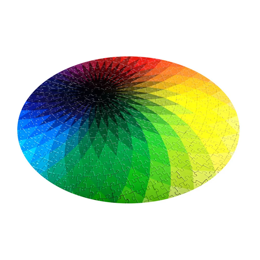 

1000 Pcs/set Colorful Rainbow Round Geometrical Adult Kids DIY Educational Decompression Toy Puzzle Paper