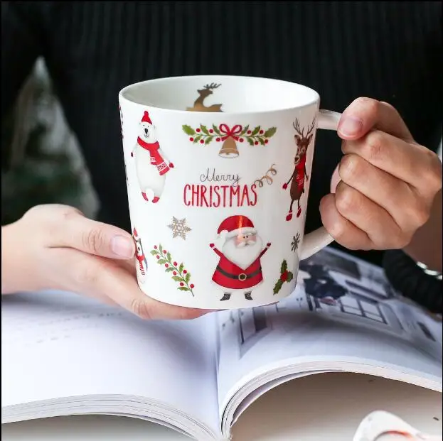 Creative ceramic cute mug cup coffee office home breakfast milk couple Christmas birthday gift | Дом и сад