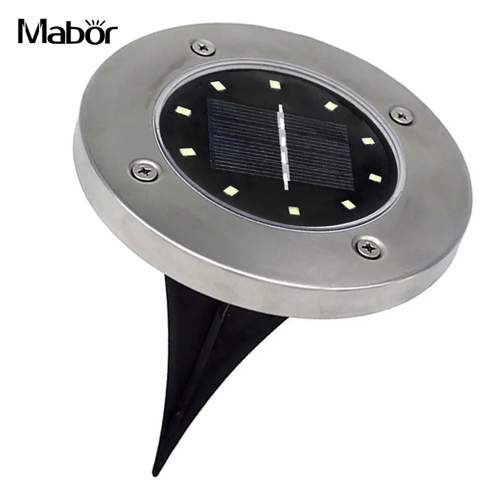 Mabor Solar Power Disk Lights Buried Light Durable Ground Lamp 10 LED