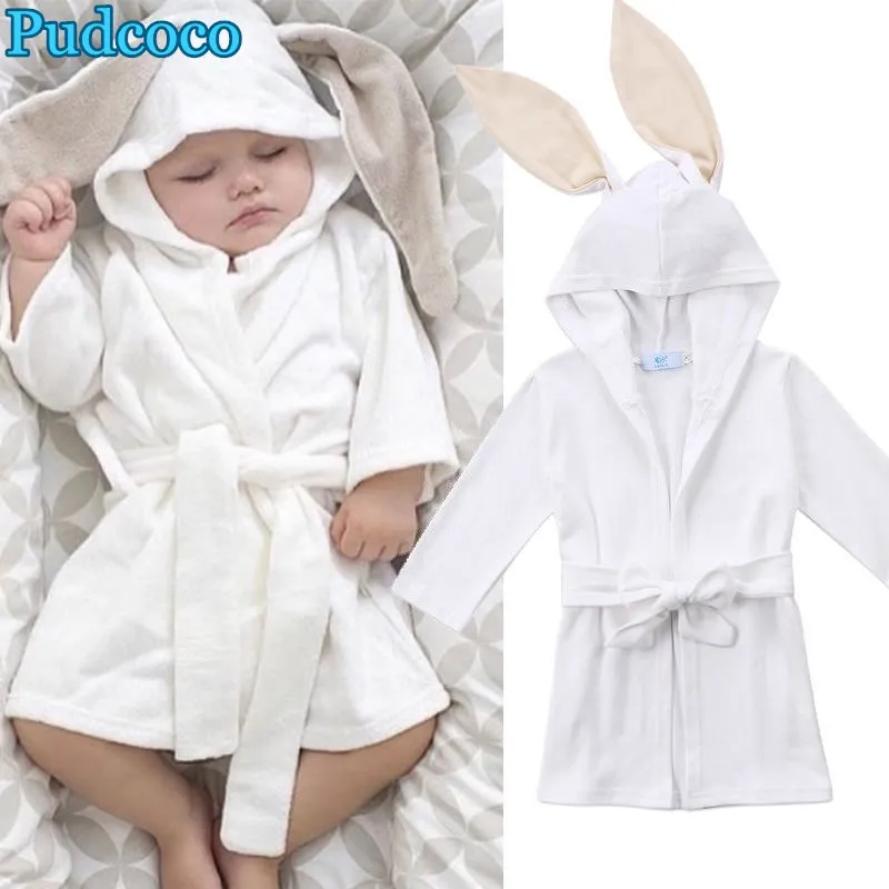 

Pudcoco 2019 Brand New Boy Girl Animal Baby bathrobe hooded bath towel infant bathing Honey Baby