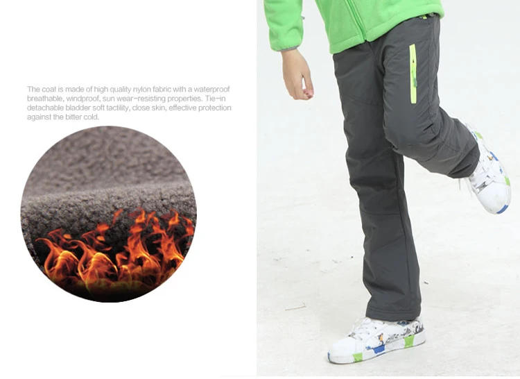 Зимние уличные спортивные брюки для мальчиков и девочек, для походов, кемпинга, пеших прогулок, водоотталкивающие, теплые, дышащие, плотные штаны, бренд VA315