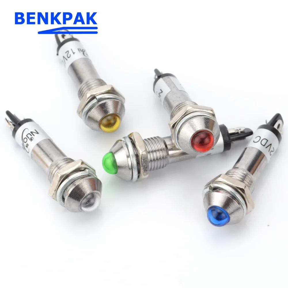 Световой индикатор 8 мм металлический DC12V DC24V AC220V|indicator light|indicator |