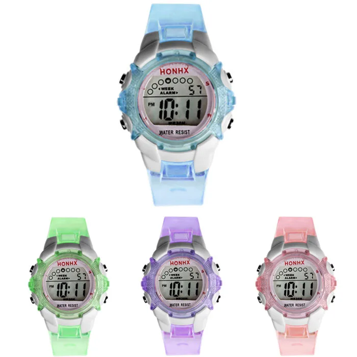 Водонепроницаемый светодиодный цифровой кварцевые часы с будильником для девочек, спортивные наручные часы, подарки для детей, спортивные часы