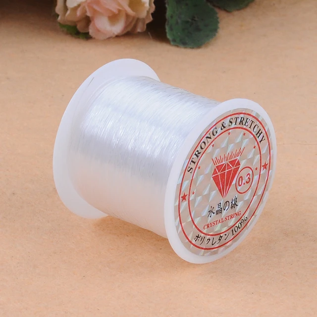 0.2-0.8mm 1Roll DIY Beaded Transparent Nylon Manual Cord Crystal Rope No  Elasticity Line For