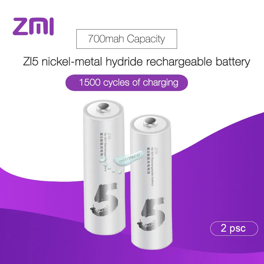 

2pcs/lot Xiaomi Rechargeable Battery AA 1800mAh 1.2V Ni-MH ZMI ZI5 Power Bank Battery Pack For Remote Control Car Toys