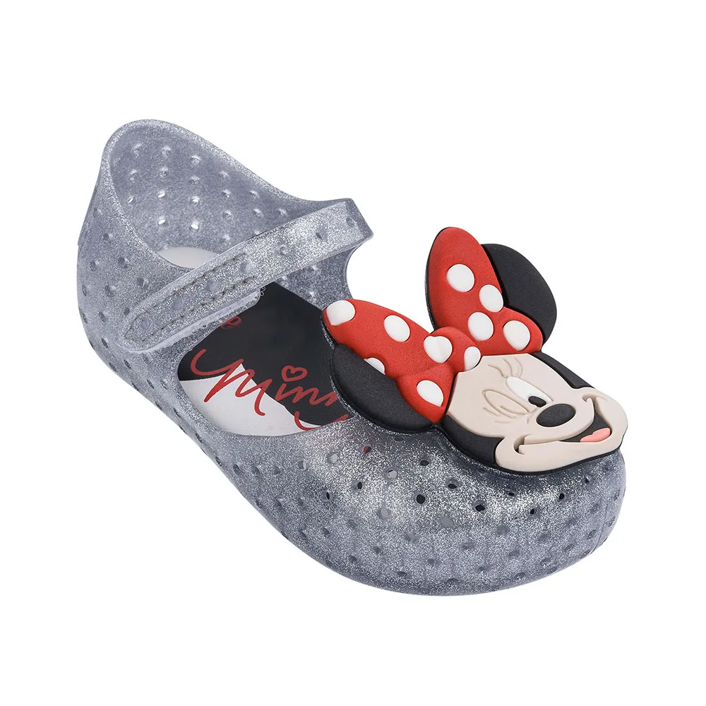 Мини Melissa Furadinha+ Minnie II г. летняя прозрачная обувь с рисунком для мальчиков и девочек сандалии для девочек детские пляжные сандалии Melissa для малышей - Цвет: Silver