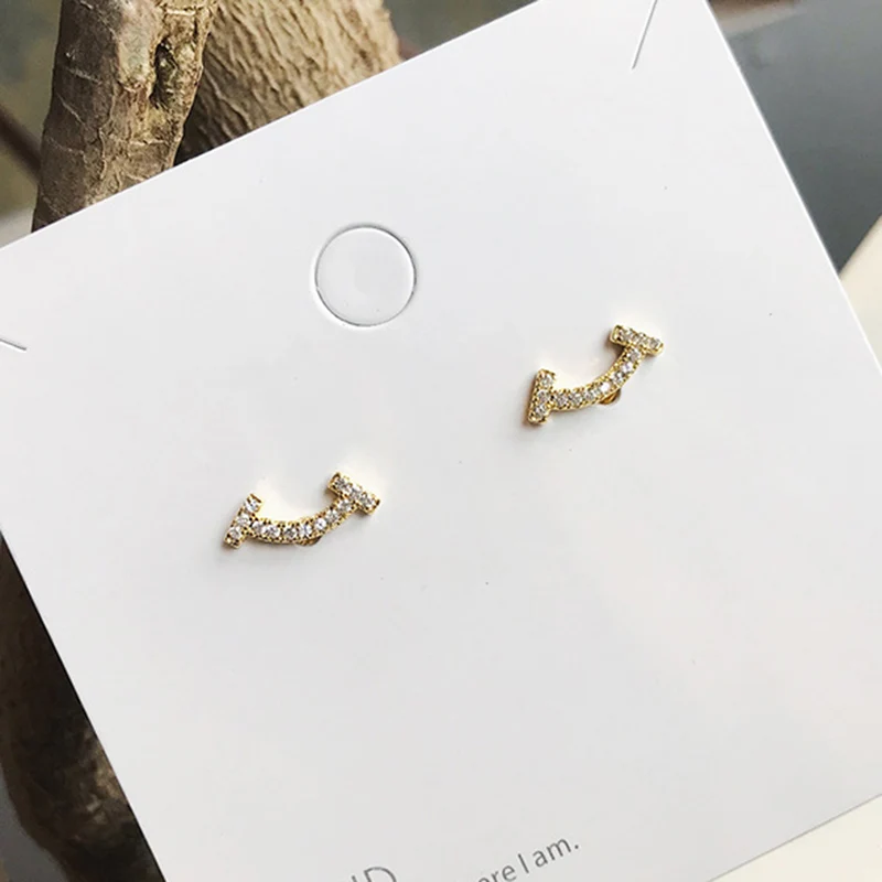 Не вызывает аллергии, S925 иглы золото Цвет мини Полный кубического циркония улыбка, серьги со шпилькой, для Для женщин CZ в виде капель с кристаллами в форме вечерние ювелирные изделия