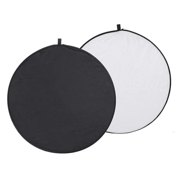

5 in 1 80cm Portable Round Silvery Black White Reflector for Camera Photo Studio Retrato Collapsible Photography Accessories