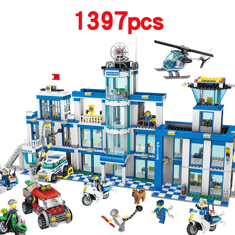 

Super Police station 1397 Pcs Mini Bricks Set Sale My World Building Blocks Assembled Toys For Children Compatible with Legoing