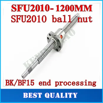 

20mm 2010 Ball Screw Rolled C7 ballscrew SFU2010 1200mm BK15 BF15 end processing one 2010 flange single ball nut for CNC parts