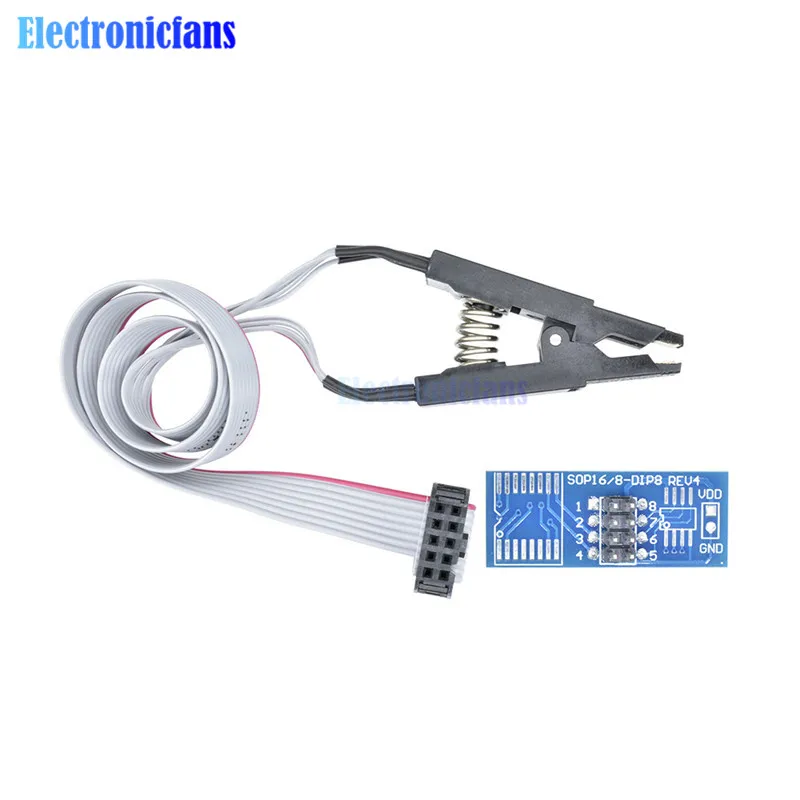 CH340G CH341 CH341A 24 25 серии EEPROM флэш-биос USB программатор SOIC8 SOP8 СОП Формат Флэш-чип зажим для проверки ИС разъем Adpter