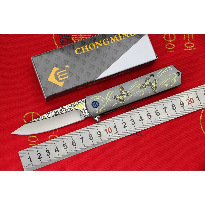 

LOVOCOO CM83 new Flipper folding knife 440c blade steel handle Gift Outdoor camping hunting pocket knives EDC tools Climbing