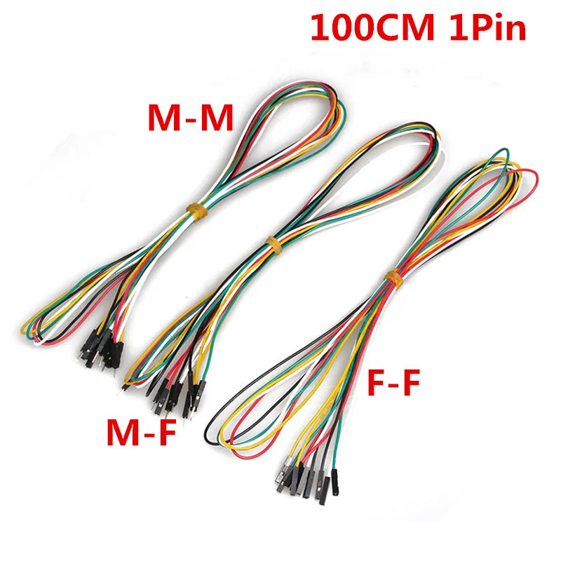 

1M Breadboard Jumper Wires 20pcs/lot 1pin 100cm M-M M-F F-F 2.54mm DuPont Cable Line for Electronic DIY Experiment