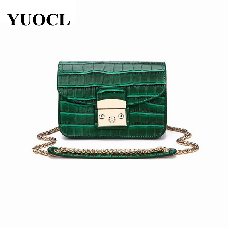 

2018 crossbody bag for women leather handbag luxury handbags women bags designer alligator leather chain shoulder bag sac a main