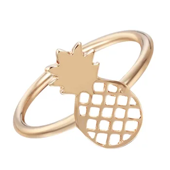 

QIAMNI New Design Wholesale 30pcs/lot Vintage Pineapple Fruit Rings for Women and Girls Elegant Jewelry