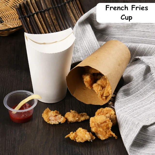Disposable Cone Paper French Fries  French Fries Paper Bags Cone - 50pcs  Creative - Aliexpress