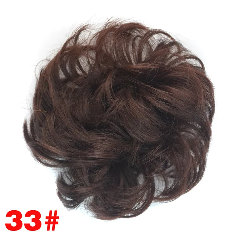 Распродажа, 1 шт., женские натуральные волосы, пучок, модные синтетические волосы, шиньон, для наращивания, кудрявые, резинки, аксессуары для волос, лента для волос - Цвет: 7