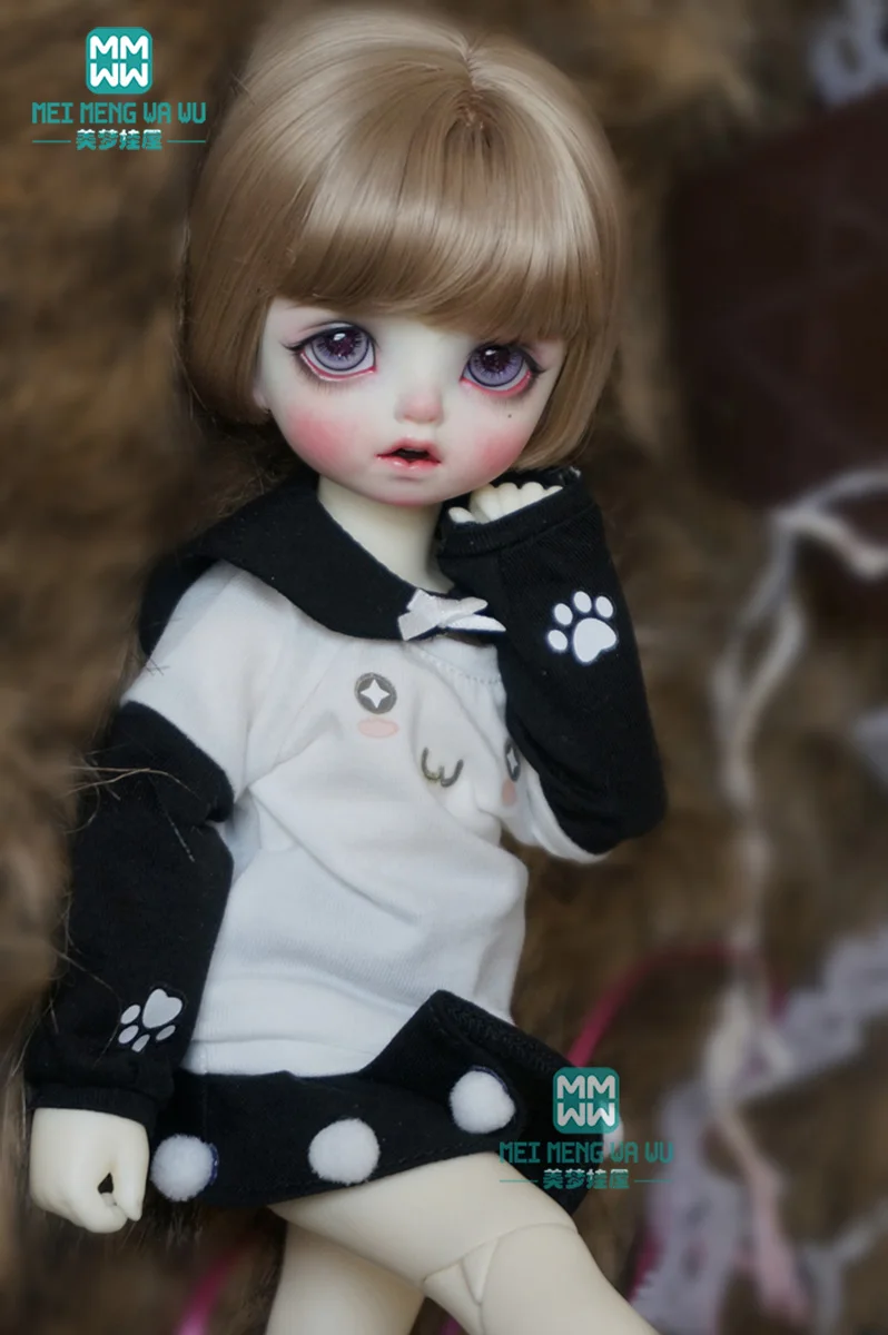 BJD Кукла Одежда Подходит 30 см 1/6 BJD куклы кошка уха Толстовка костюм из четырех предметов