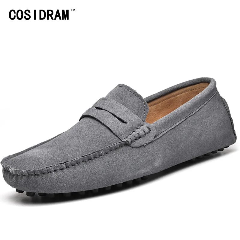 COSIDRAM Slip On Men Casual Shoes Cow Suede Leather Driving Shoes Men ...