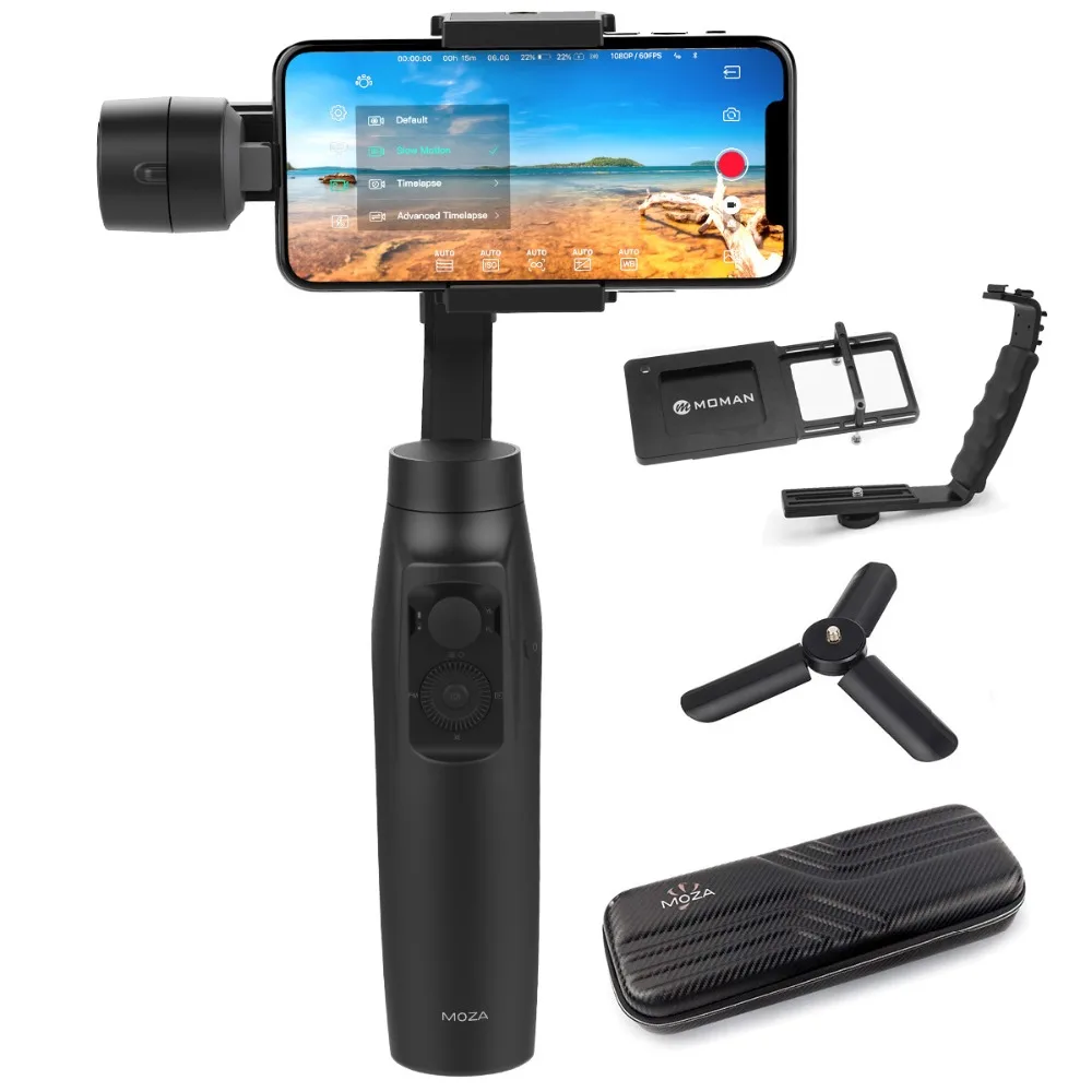 

MOZA Mini-MI mini mi Gudsen World's First Smartphone Gimbal Stabilizer with Wireless Charging, Best Alternative to Smooth Q / 4