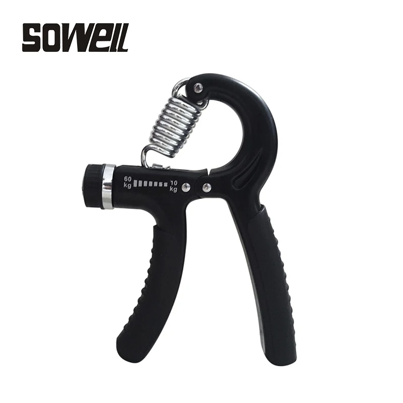 Plastic Adjustable Hand Grip Fitness Pinch Meter Portable Hand Expander Hand Gripper Exerciser Tool Drop Shipping Unisex Black