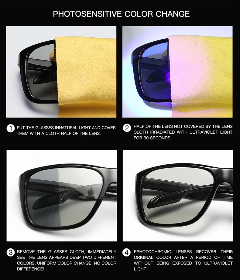 2018 Bike Photochrome Gläser Outdoor Sport Radfahren Brille Unisex Anti-Uv MTB Berg Verfärbung Fahrrad Sonnenbrille 1025