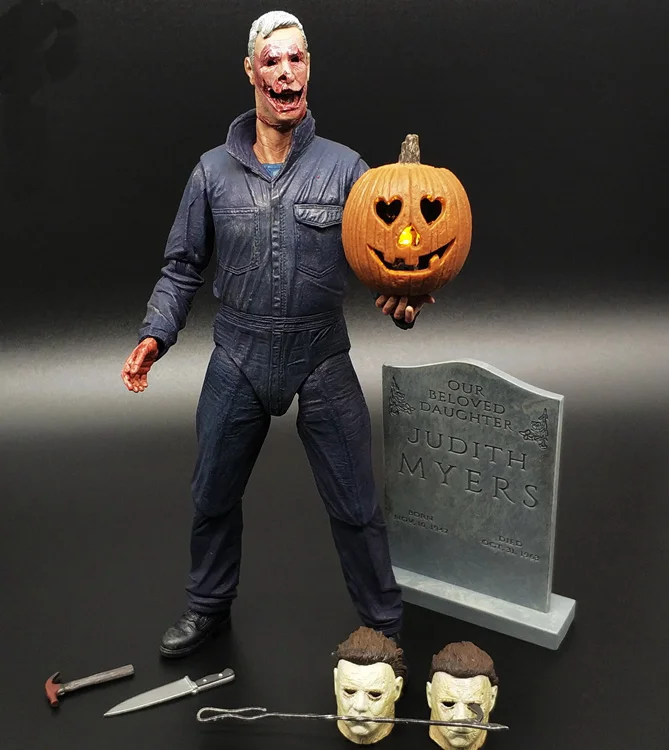NECA Хэллоуин Ultimate Майкл Майерс тыквы с светодиодный светильник игрушки ПВХ