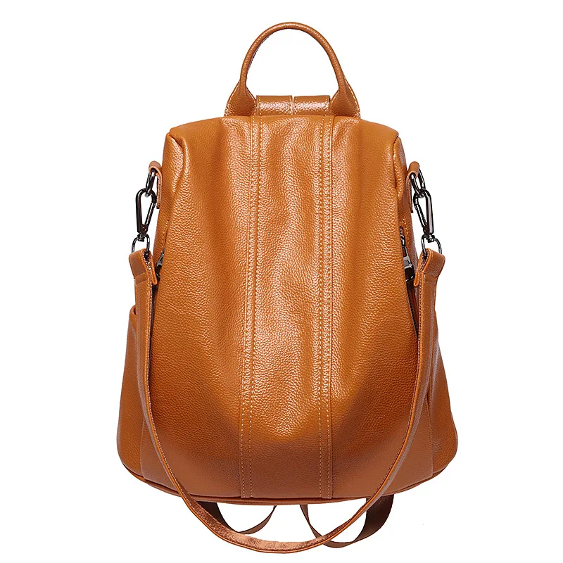 

Two Belt New Multifunction Female Backpack Leather Bagpack Travel Bags For Teenager Girls Female Rucksack Shoulder bag new C706