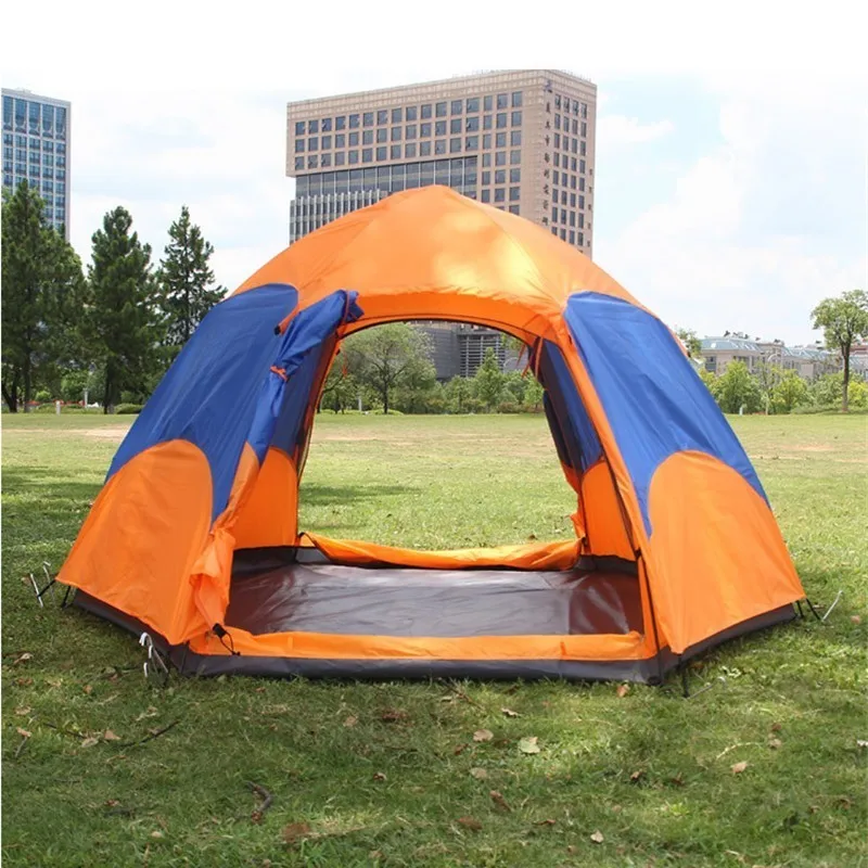 

Upgraded 3-5-7 Person Quick Open Mongolian Tent Double Layer Waterproof Hexagonal Yurt Automatic Camping Tent for Outdoor Hiking