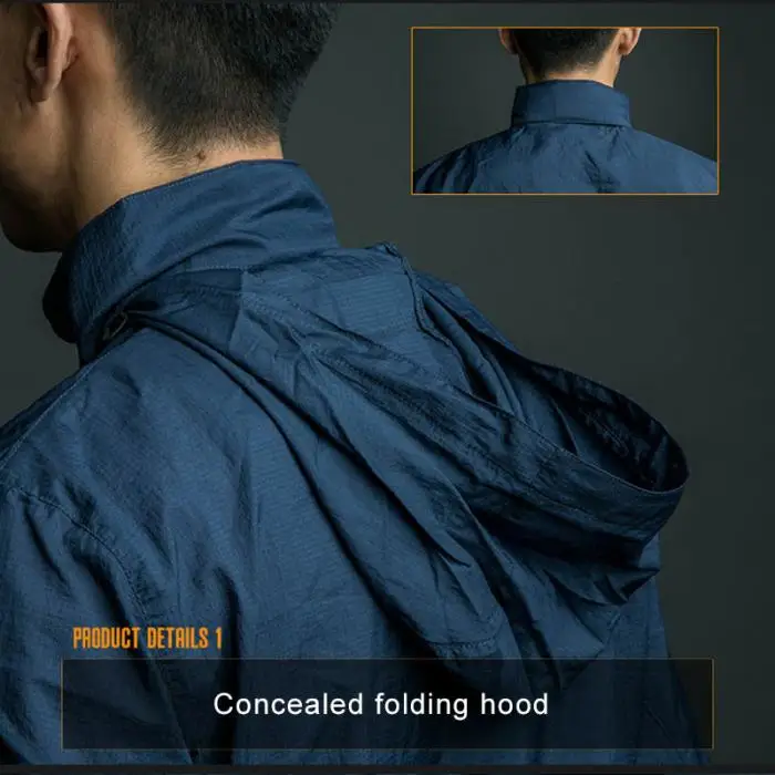 Новая мужская ультратонкая ветровка Солнцезащитная быстросохнущая дышащая легкая водонепроницаемая куртка для улицы DO99