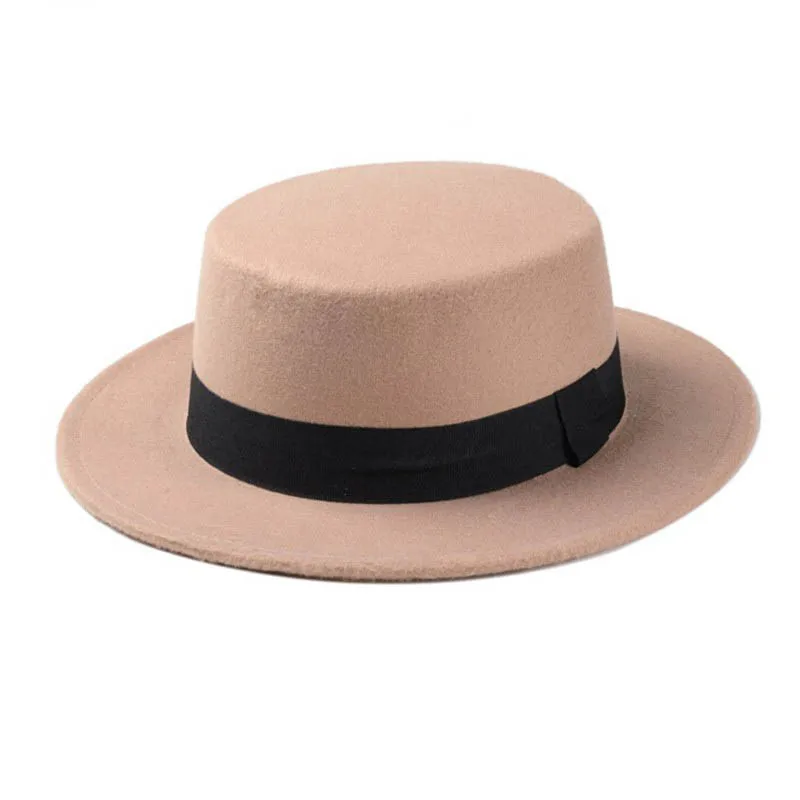 Классический ретро войлочный котелок бейсболка с меховым помпоном, ломающая, BAD Hat для мужчин и женщин, мягкая фетровая шляпа, лента, шляпа-пирожок - Цвет: Хаки