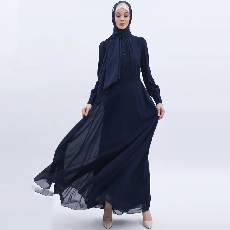 

Muslim Dress Women Plus Size Two Layers Chiffon Abaya For Muslim Women Long Dubai Dress Islamic Maxi Robe Müslüman Elbise