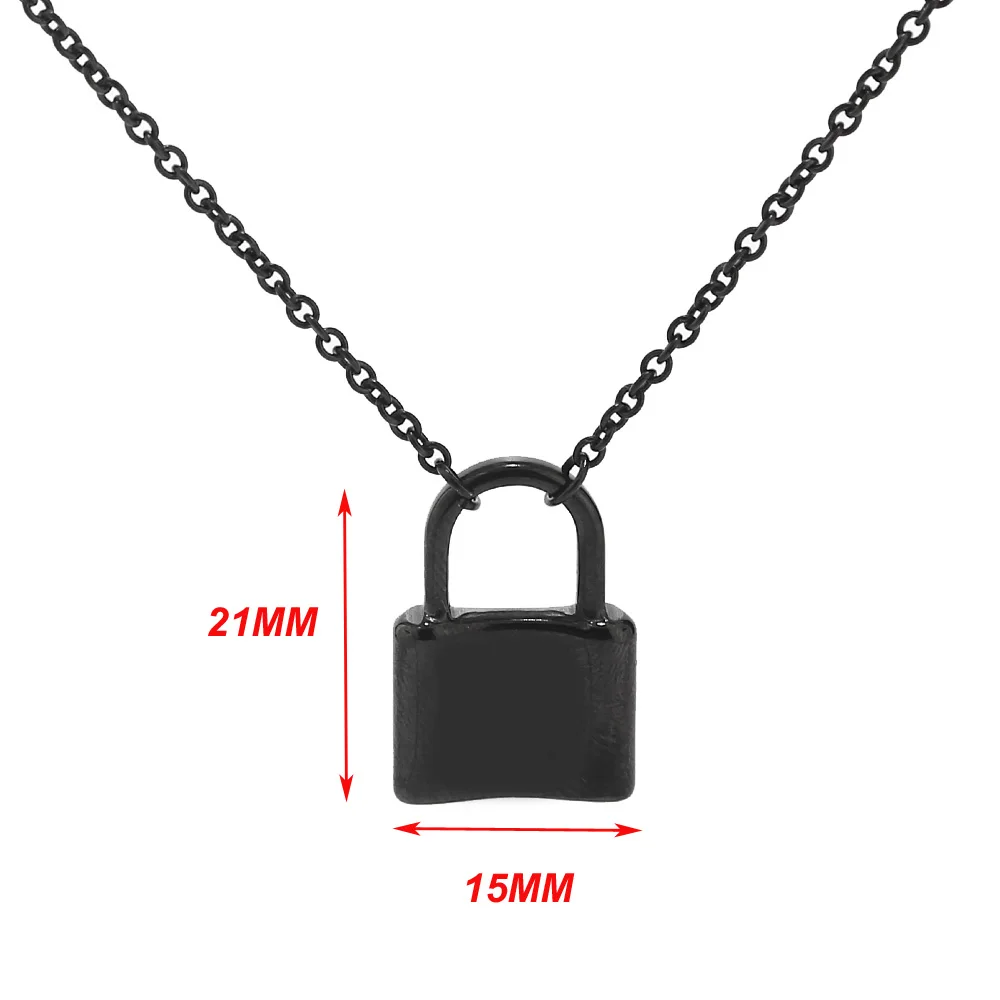 Четыре цвета Y замок ожерелья подвеска простое милое ожерелье s длинная многослойная цепочка модные ювелирные изделия для женщин девочек подарок для нее - Окраска металла: black