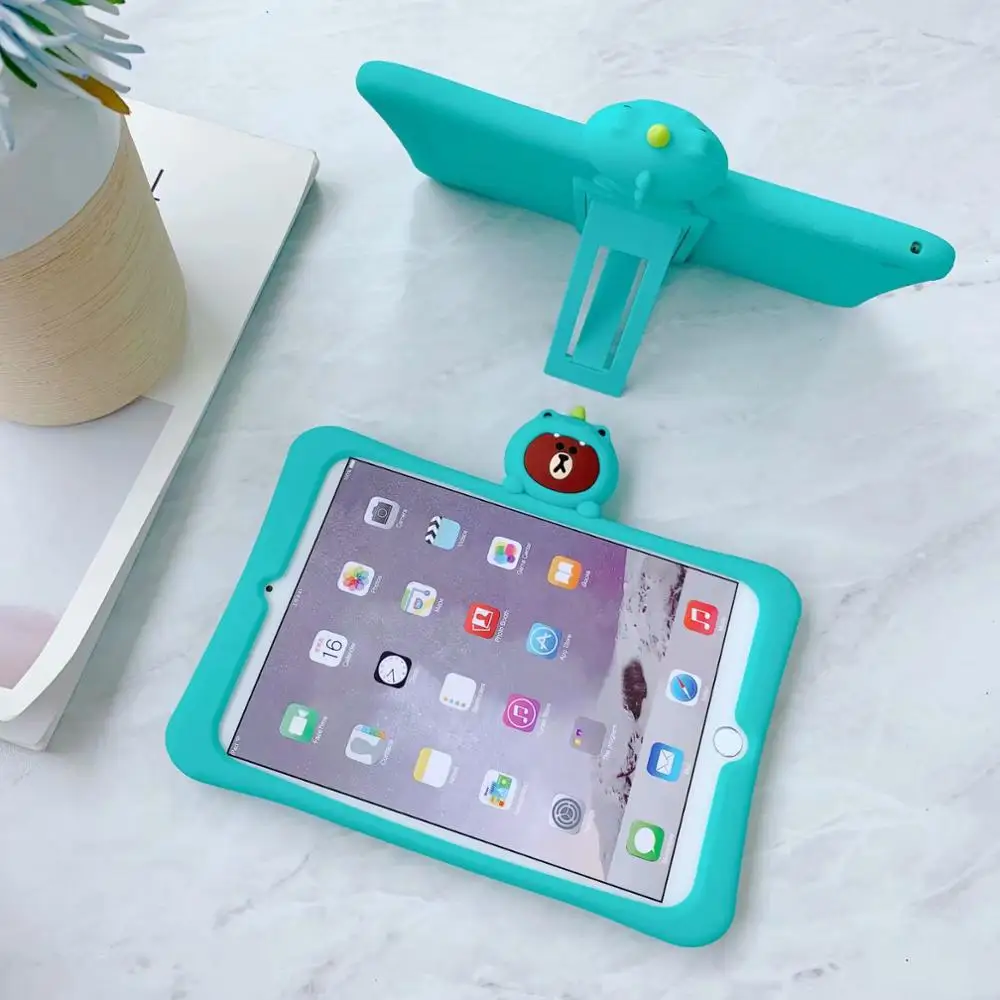 

Cover for Apple iPad 9.7 2017 2018 Pro 9.7 10.5 11 Air 1 2 3 Case for IPad 2/3/4 5 6 Mini 1/2/3/4/5 silicon stand Kids cover