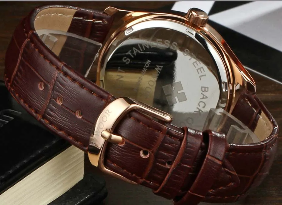 New Quartz Mens Watches Top Brand Luxury Complete Calendar Men's Wrist Watch Genuine Leather Strap Men Wristwatches  2019 (7)