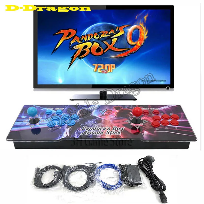 

Pandora box 9 Retro Video Arcade Game Console with games 1500 in 1 VGA HDMI Output and 8 Buttons